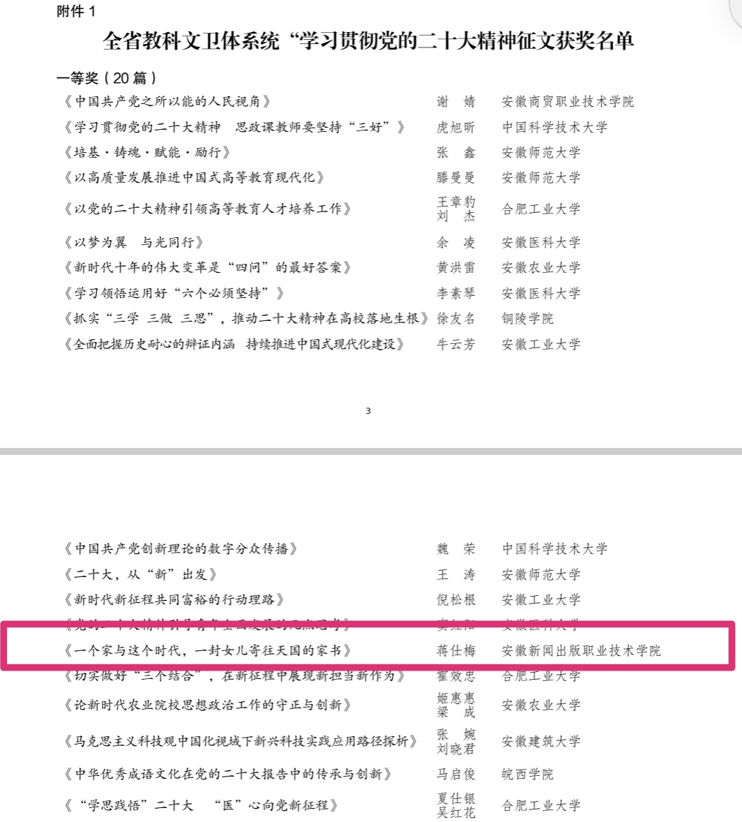 伟德BETVLCTOR1946教师获省“学习宣传贯彻党的二十大精神”主题征文一等奖.png